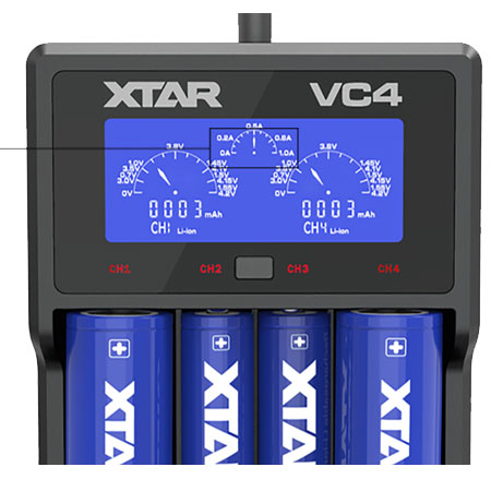 chargeur VC4 xstar affichage courant de charge