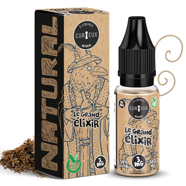 e-liquide curieux natural 10 ml - tabac grand elixir