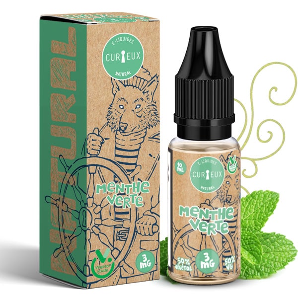 e-liquide curieux natural 10 ml - menthe verte