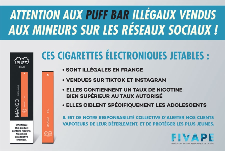 puff bar cigarette electronique illégale