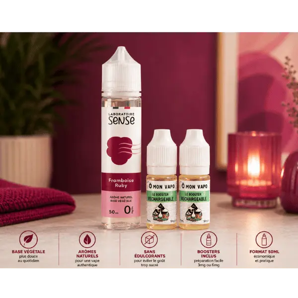 E-LIQUIDE FRAMBOISE RUBY LABORATOIRE SENSE PACK E-LIQUIDE FRAMBOISE RUBY LABORATOIRE SENSE PACK