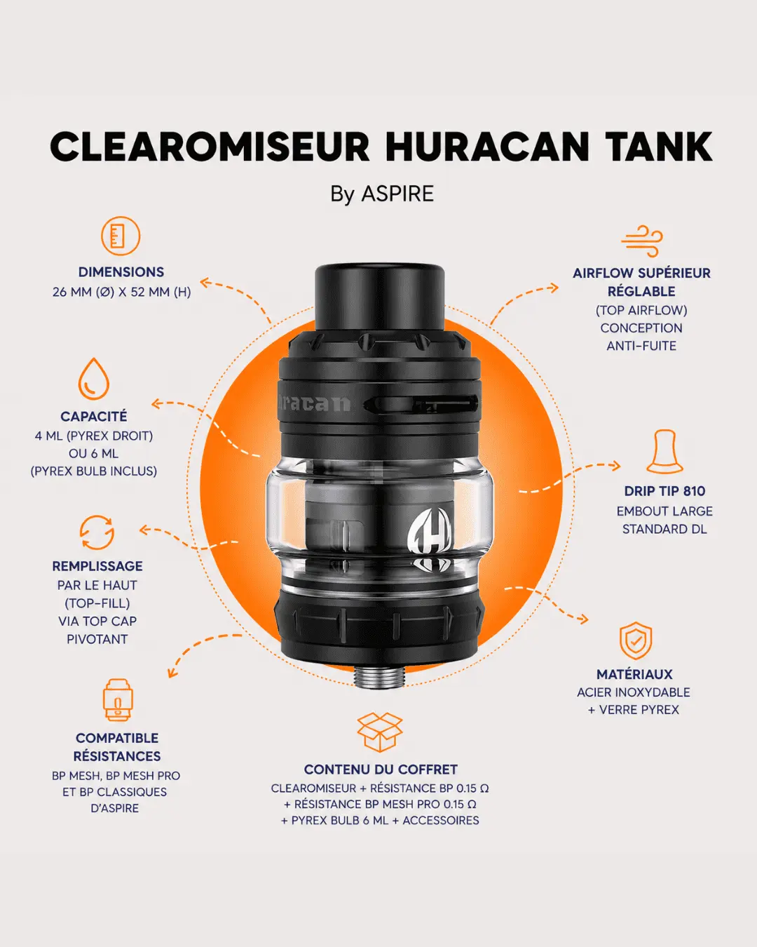CLEAROMISEUR ASPIRE HURACAN TANK CLEAROMISEUR ASPIRE HURACAN TANK