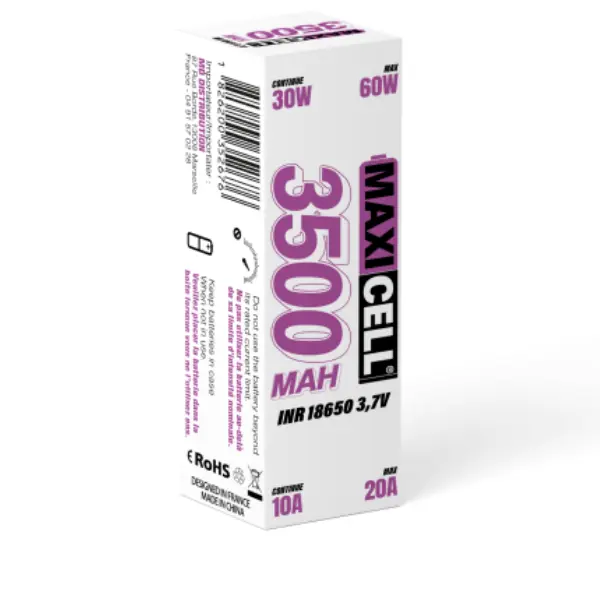 ACCU 18650 MAXICELL 3500 MAH BOITE ACCU 18650 MAXICELL 3500 MAH BOITE