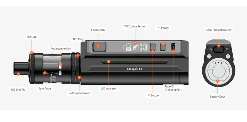 ZELOS X80 VUE DETAILLE E-CIGARETTE
