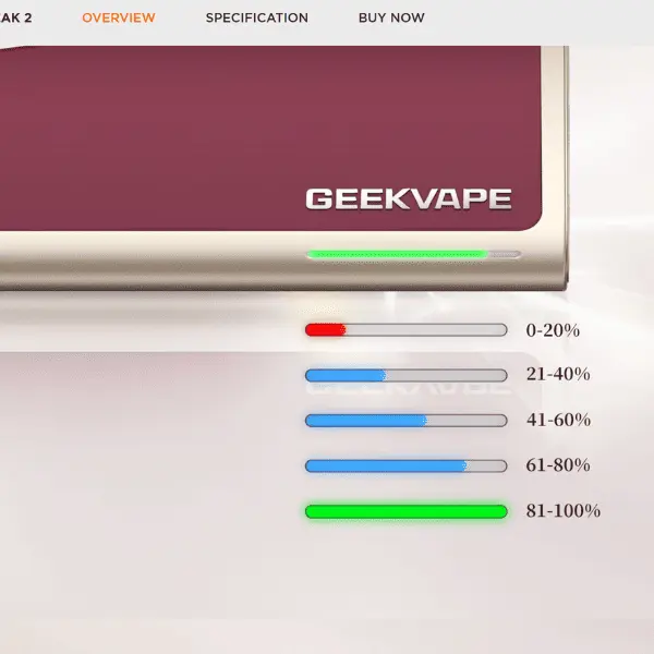 POD PEAK 2 GEEKVAPE BATTERIE NIVEAU POD PEAK 2 GEEKVAPE BATTERIE NIVEAU