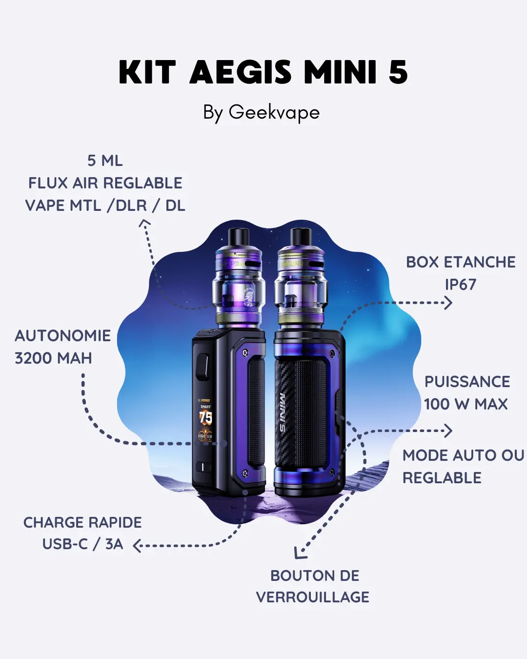 CIGARETTE ELECTRONIQUE GEEKVAPE AEGIS MINI 5