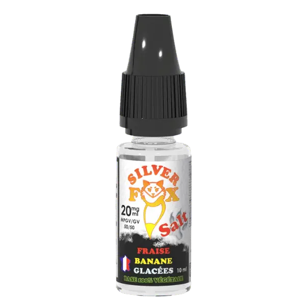 e-Liquide Silver Fox Fraise Banane Glacées Sels de Nicotine