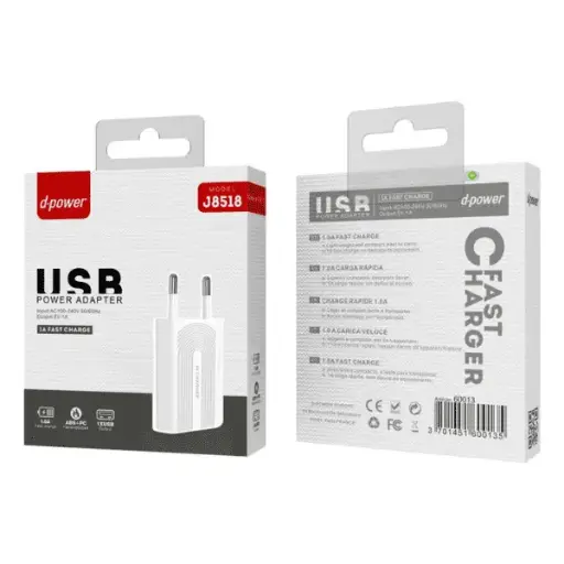 [ACS-CHARGEUR-ADAPTATEUR-SECTEUR-1A] Chargeur Adaptateur USB / Secteur 1A