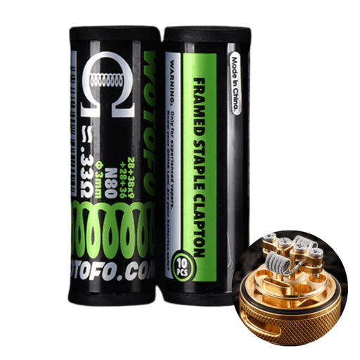 [RBA-RPM-WOTOFO-FRAMED-STAPLE-CLAPTON-N80-033] Résistances Pré-Montées Wotofo - Framed Staple Clapton 0.33Ω