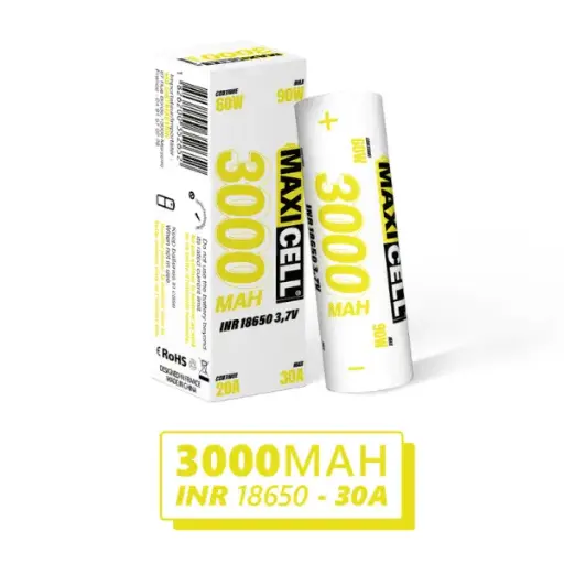 [ACCU-18650-MAXICELL-3000MAH-30A] Accu 18650 MaxiCell 3000 mAh 90W Max - MPV