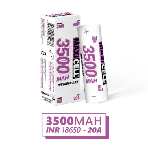 [ACCU-18650-MAXICELL-3500MAH-20A] Accu 18650 MaxiCell 3500 mAh 60W Max - MPV
